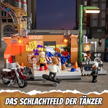 FUNWHOLE Streetstyle Straßen-Tanzbattle Beleuchtetes Bausteine-Set,City Straßenfusion Modular Building, 429 Pcs, Spielzeug-Geschenk für Erwachsene & Jugendliche & Street-Culture-Fans, F9069 - 6