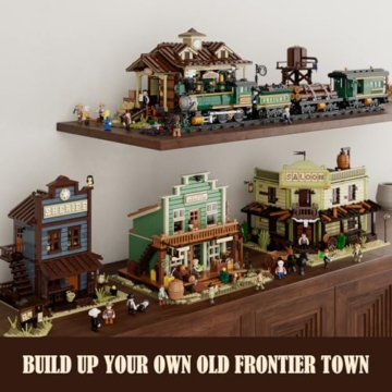 FUNWHOLE Western General Store Beleuchtetes Bauklötze-Set – 1895 Teile Die Alt-West-Stadt-Kollektion Display-Set für Erwachsene und Western-Liebhaber - 6