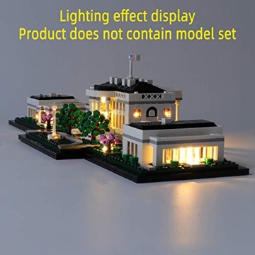 GEAMENT LED-Licht-Set für das Weiße Haus (White House) – kompatibel mit Lego Architecture Collection 21054 Bausteine Modell (Lego Set Nicht enthalten) (mit Anleitung) - 5