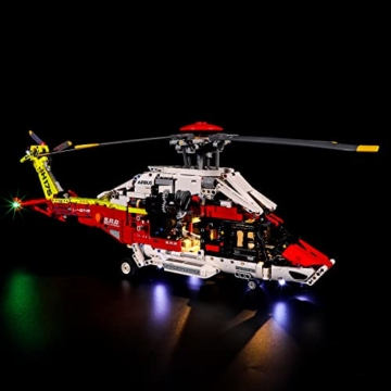 GEAMENT LED Licht-Set Kompatibel mit Lego Airbus H175 Rettungshubschrauber (Rescue Helicopter) - Beleuchtungsset für Technic 42145 Baumodell (Lego Set Nicht enthalten) - 1