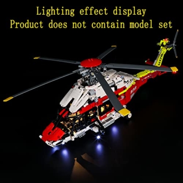 GEAMENT LED Licht-Set Kompatibel mit Lego Airbus H175 Rettungshubschrauber (Rescue Helicopter) - Beleuchtungsset für Technic 42145 Baumodell (Lego Set Nicht enthalten) - 6