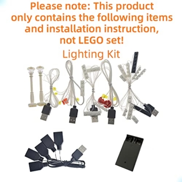 GEAMENT Verbesserte Version LED-Licht-Set für Stadtleben (Creator Expert Assembly Square) - Kompatibel mit 10255 Lego Bauset (Lego Modell Nicht enthalten) - 3