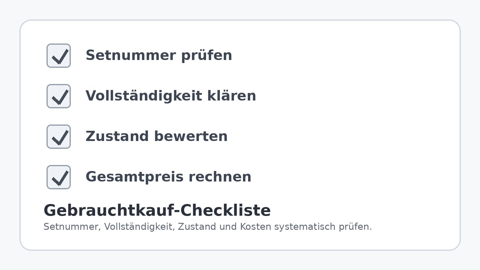 Checkliste für den sicheren Kauf gebrauchter LEGO Sets