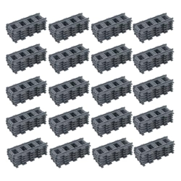 Generisch 100x Schienen Gerade Klemmbaustein Schiene, City Eisenbahn Züge, grau, 100% Kompatibel mit Allen gängigen Herstellern, XXL Set Klemmbausteine Building Blocks - 1
