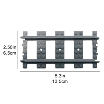Generisch 100x Schienen Gerade Klemmbaustein Schiene, City Eisenbahn Züge, grau, 100% Kompatibel mit Allen gängigen Herstellern, XXL Set Klemmbausteine Building Blocks - 5