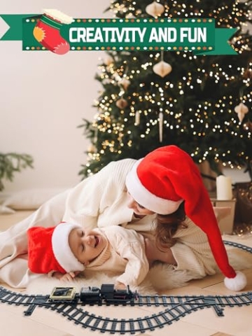 Happyxm Bausteine Zug Schienen Set, 40 Stück City Eisenbahn Schienen for Train, City Erweiterungsset Gleise Kompatibel mit dem Marktführer, Erweiterungsset für Kinder,Spielzeug Railway Rails Set - 5