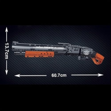 Havefun Technik Schießwaffe Bausteine, Technik M1897 Winchester Schrotflinte Bausatz Modell mit Schussfunktion, 791+ Klemmbausteine Gewehr Waffen Bauset Konstruktionspielzeug Kompatibel mit Lego - 3
