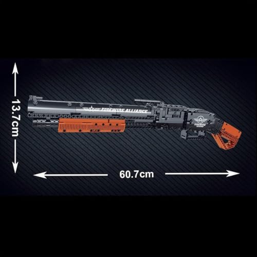 Havefun Technik Schießwaffe Bausteine, Technik M1897 Winchester Schrotflinte Bausatz Modell mit Schussfunktion, 791+ Klemmbausteine Gewehr Waffen Bauset Konstruktionspielzeug Kompatibel mit Lego - 3