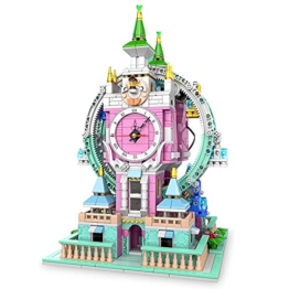 HENGTAI 92033 Zeitrad Riesenrad Uhrturm Modellbaukasten mit Uhrmodul, 1784 Stück Zeitsprite kompatibel mit Lego