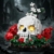 HIGH GODO Gothic Rose Klemmbausteine, 582 Teile LED Skull in Rosen mit Hintergrundkreuz, Totenkopf Gothic-Heimdekoration Blumen, Halloween Geburtstagsgeschenk für Sammler - 6