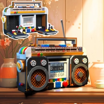 HIGH GODO Klassische Vintage Radio Klemmbausteine,554 Teile Retro Radio Mini Bausteine Klassisches Heimdekoration Radio Modellbausatz Kreative Geschenks für Erwachsene or Jugendliche - 3