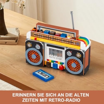 HIGH GODO Klassische Vintage Radio Klemmbausteine,554 Teile Retro Radio Mini Bausteine Klassisches Heimdekoration Radio Modellbausatz Kreative Geschenks für Erwachsene or Jugendliche - 7