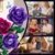HiWEEGO Blumen Rosen Bauset mit LED Licht & Abdeckung – 219 Teile Rosenstrauß Ostergeschenke, 3,6 MM Mini Botanische Künstlicher Blumenstrauß Mini Bausteinspielzeug Heim Dekor (Lila) - 9