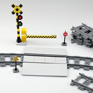 hocadon 40 x City Bausteine Schienen, Eisenbahn Erweiterungs Sets, City Schienen Zug für Bausteine Geschenke, Geschenk zu für Mädchen und Jungen - 2