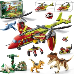HOGOKIDS 3-in-1 Dinosaurier-Rettungsflugzeug-Bauset für Jungen ab 6 Jahren - 1