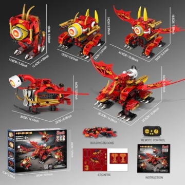 HOGOKIDS 5-in-1-Drachenroboter-Bauspielzeug SC8817 Motor