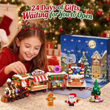 HOGOKIDS Adventskalender 2026 Lebkuchen-Zug Bausteinset mit LED für Kinder - 2