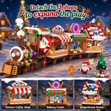 HOGOKIDS Adventskalender 2026 Lebkuchen-Zug Bausteinset mit LED für Kinder - 5