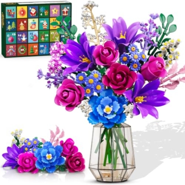 HOGOKIDS Blumen Adventskalender, 24-Tage Weihnachts Bauset mit Licht - 1