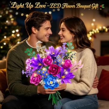 HOGOKIDS Blumen Adventskalender, 24-Tage Weihnachts Bauset mit Licht - 3