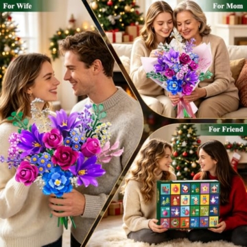 HOGOKIDS Blumen Adventskalender, 24-Tage Weihnachts Bauset mit Licht - 7