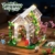 HOGOKIDS Blumenhaus Bausatz mit LED, Gewächshaus Bauklötze Mint Pflanzen und Tiere, kreatives STEM Konstruktionsspielzeug, Geburtstagsgeschenk für Mädchen im Alter von 6-12+ Jahren Erwachsener - 2