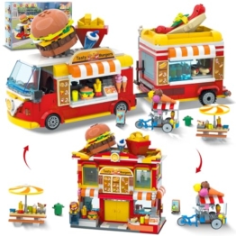 HOGOKIDS City Burger-Truck-Haus – 2-in-1 Bauspielzeug