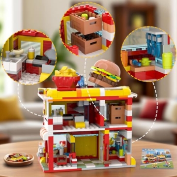 HOGOKIDS City Burger-Truck-Haus – 2-in-1 Bauspielzeug