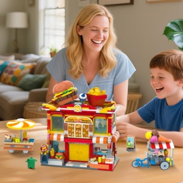 HOGOKIDS City Burger-Truck-Haus – 2-in-1 Bauspielzeug