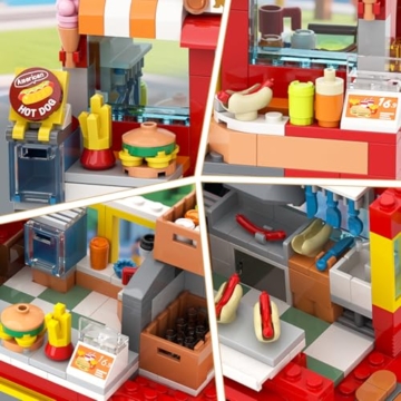 HOGOKIDS City Burger-Truck-Haus – 2-in-1 Bauspielzeug