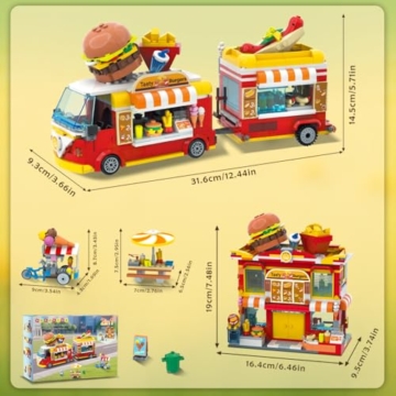 HOGOKIDS City Burger-Truck-Haus – 2-in-1 Bauspielzeug