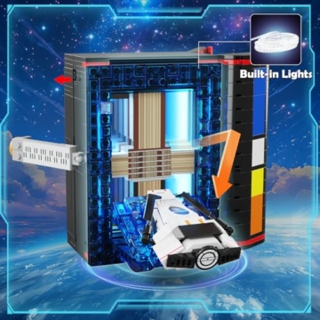 HOGOKIDS Magischer Weltraum Book Nook Bauspielzeugset mit LED-Licht, 945CS Book Nook Baustein-Set für Bücherregal, Heimdekoration, Weihnachts Geburtstagsgeschenk für Erwachsene Jungen Mädchen ab 10+ - 6