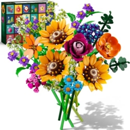 HOGOKIDS Weihnachts Adventskalender Blumenstrauß-Bauset Wild mit LED-Licht - 1