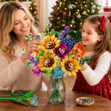 HOGOKIDS Weihnachts Adventskalender Blumenstrauß-Bauset Wild mit LED-Licht - 4