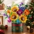 HOGOKIDS Weihnachts Adventskalender Blumenstrauß-Bauset Wild mit LED-Licht - 8