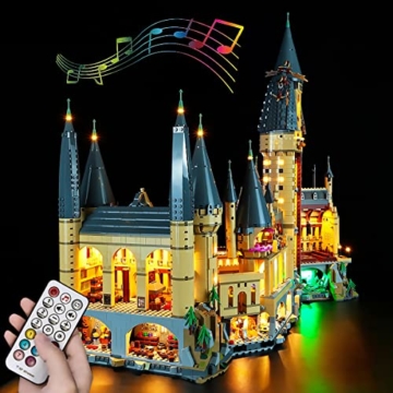 Hosdiy Fernbedienung Sound Beleuchtung Set für (Schloss-Hogwarts 71043) Modell - Kompatibel mit Lego 71043 - Led Licht (Nur Beleuchtung, Ohne Bausteine Modell) - 4
