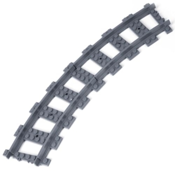 HOTUT City Schienen, 32 Stück City Zug Schienen Set, Bausteine Zug Schienen Set Kompatibel mit dem Marktführer, Spielzeug Eisenbahnschienen für Mädchen und Jungen Geschenk - 6