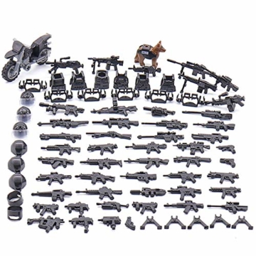 HYMAN Custom Waffen Set für Soldaten Mini Figuren SWAT Team Polizei, kompatibel mit Lego