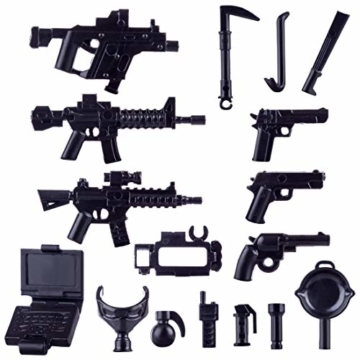HYMAN Custom Waffen Set für Soldaten Mini Figuren SWAT Team Polizei, kompatibel mit Lego