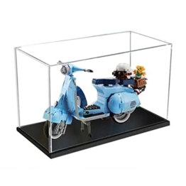 icuanuty Acryl Vitrine für LEGO 10298 Vespa 125/10300 Zurück in Die Zukunft / 10269 Davidson Fat Boy, Schaukasten Vitrine für Modelle Sammlerstücke (Nur Vitrine) - 1