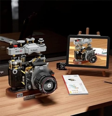 Ideas SLR Vintage Kamera Bausteine, 1027 Klemmbausteine Retro Camera Modell Bausatz Spielzeug , Welleadz WLZ-6F, Kreativ Kamera Bausteine für Erwachsene und Jugendliche, Kompatible with Lgo Ideas - 4
