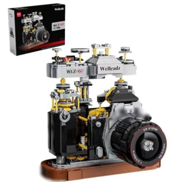 Ideas SLR Vintage Kamera Bausteine, 1027 Klemmbausteine Retro Camera Modell Bausatz Spielzeug , Welleadz WLZ-6F, Kreativ Kamera Bausteine für Erwachsene und Jugendliche, Kompatible with Lgo Ideas - 1