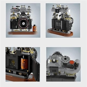 Ideas SLR Vintage Kamera Bausteine, 1027 Klemmbausteine Retro Camera Modell Bausatz Spielzeug , Welleadz WLZ-6F, Kreativ Kamera Bausteine für Erwachsene und Jugendliche, Kompatible with Lgo Ideas - 6