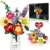 IKIDSUN Blumen Bausteine Bausatz, 9 Künstliche Blumen für Flowers, Blumenstrauß Bausteine Sets, Geschenke zum Muttertag, Geburtstag, Valentinstag Weihnachtstag, für Mädchen Erwachsene 6+, Keine Vase - 1