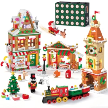 INSOON 2026 Adventskalender Weihnachtsstadt Mini Bauspielzeug mit Licht - 1