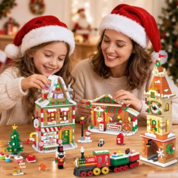 INSOON 2026 Adventskalender Weihnachtsstadt Mini Bauspielzeug mit Licht - 3