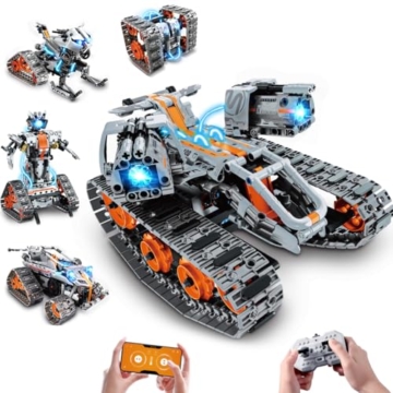 INSOON 5-in-1 Technik Roboter Bauspielzeug mit Licht, APP & Ferngesteuerter - 1
