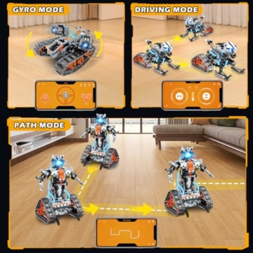 INSOON 5-in-1 Technik Roboter Bauspielzeug mit Licht, APP & Ferngesteuerter - 7