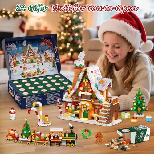 INSOON Adventskalender 2025 Lebkuchenhaus Mini Bauspielzeug