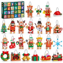 INSOON Adventskalender 2026 Lebkuchen-Weihnachtsanhänger Bauset für Kinder - 1
